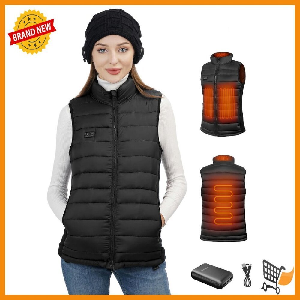 Heated Fleece Vest with Battery Pack, Rechargeable, 3 Heat Settings